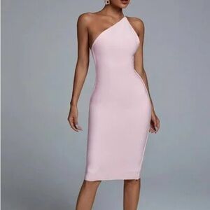 Bella Barnett Elegant Pink One-Shoulder Dress